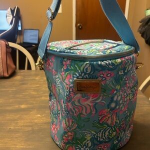 Lilly Pulitzer Pink and Blue Floral Cooler Bag